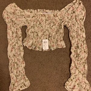 Windsor off the shoulder floral shirt